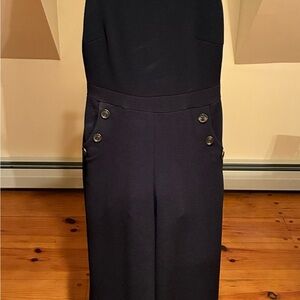 Caution To The Wind Black Button-Detail Jumpsuit
